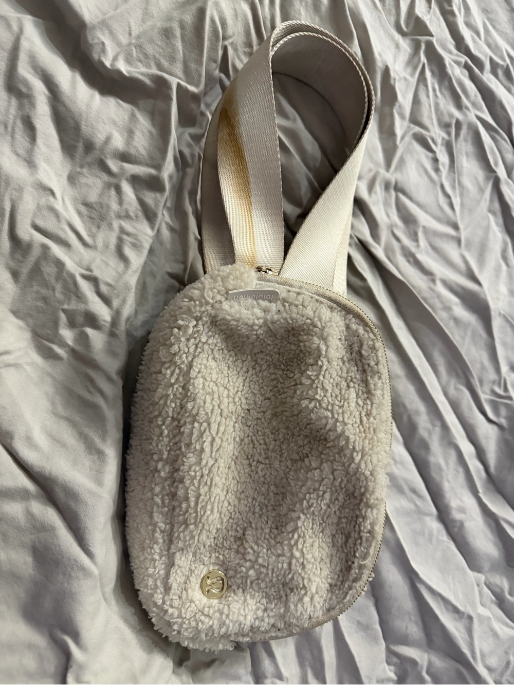 Lululemon Cream Sherpa Crossbody Sling Bag -